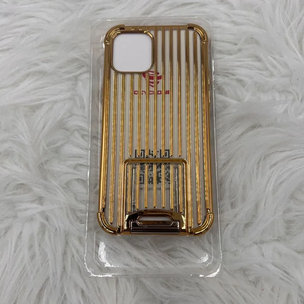 Ocyclone iPhone 12/ 12 Pro Max ‎ Schockproof Case Gold Plated Frame New in Box